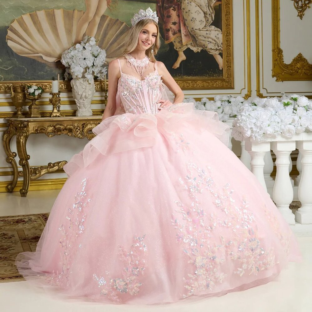 New Sleeveless Quinceanera Gown w/ Structural Boduce & Lace up Back GL3645